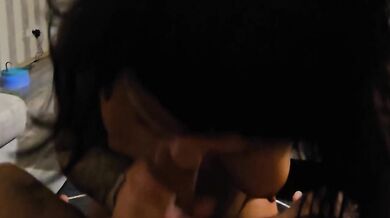 MILF slams thick cock in her mouth