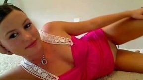 Light haired amateur kinky girlie in pink stuff enjoyed flashing me her ass