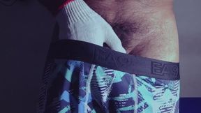 Masturbation with Pvc Gloves