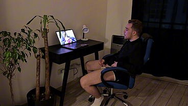 Bouncing on a Dildo with His Dick in My Mouth