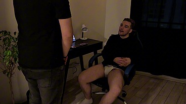 Bouncing on a Dildo with His Dick in My Mouth