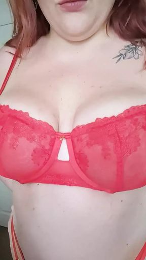 Red Lingerie Jiggling
