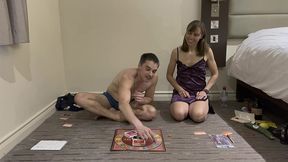 monogamy sex board game: 2.3 hours edited into 50 min video - plenty of foreplay, tease, stripping, erotic dancing, sex with a long build up.