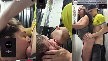 CUCK VIDEOCALL - MY BOYFRIEND CALLS ME WHILE MY LOVER FUCKS ME IN THE NIGHTCLUB BATHROOM