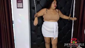 I called the hotel bellboy to teach me how to use BDSM toys and I ended up fucking him handcuffed and swallowing his cum