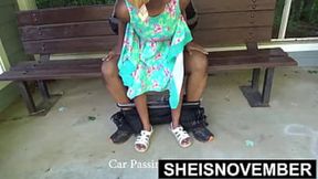 Outdoor POV Blowjob By Young Black Busty Geek Sheisnovember Giving Horny&#x1F975; Old Man Risky Oral&#x1F61C; Sex In The Road