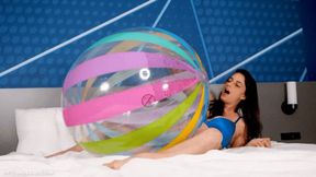 Indica Jane: Jumbo Beach Ball Hump and Destroy - MILF Rides, Orgasms, and Pops Giant Intex Beach Ball - 4k
