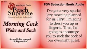 Morning Cock: Wake and Suck [POV Seduction Erotic Audio] [Sensually Encouraged Bi Exploration] [12+ minutes] ***Visualized Audio Caption Video***