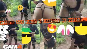 Offered to Caresses and Getting Pounded From Everywhere. Little Tease in the Forest.