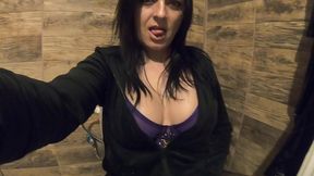 ripped pantyhose pee fetish – blue lingerie, close-up pussy pee and toilet mess