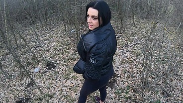 MilfyCalla – Blowjob in the Woods with Husband’s Friend 💋 Downjacket Fetish - Ep. 249