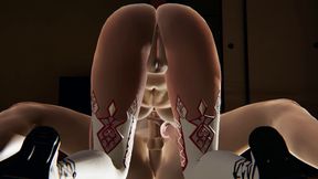 Anime Girl Iris in Hot 3D Hentai - Sloppy Blowjob on the Floor, Mouth Fuck at Glory Hole, Titjob Teasing and Close-Up Cumshot