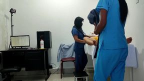 IT HAPPENED AT THE CLINIC!! A FEMALE DOCTOR AND NURSE SEDUCE A PATIENT. THEY FUCK HIM ON THE STRETCHER