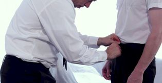 DILF with a muscular body fucking a big booty twink