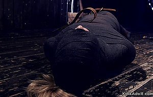 Blonde in device bondage anal fisted