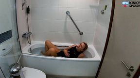 Wet Wetsuit Masturbation in the Bath with Lucy - AVI
