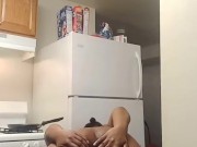 Ebony Bbw Playing With Asshole in Kitchen