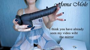 I Liked the Big Black Dildo and I Decided to Ride It, the Cream From My Pussy Flowing Down It Profusely. Anna Mole