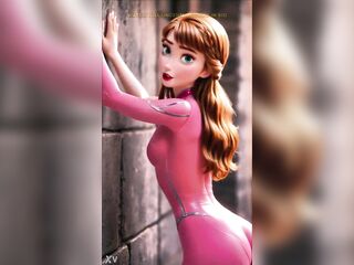 Lovely yet daring, Anna stuns in her radiant pink latex costume. The tender charm of Arendelle’s princess now meets a cheeky, irresistible edge. A mix of innocence and fearless excitement.