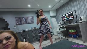 Blowjob for Nerd with Camera Lady Joining in