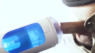 Robot Sex Machine. Robotic Fleshlight. Male sex toy blowjob machine slow mo