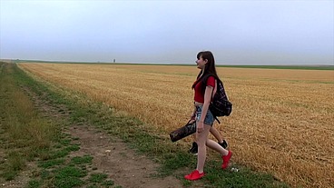 Hikers fucking in forest
