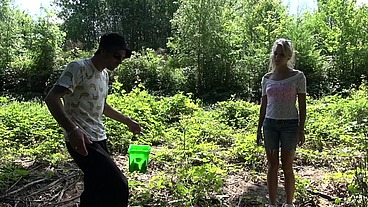 Hikers fucking in forest