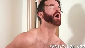 Stepdad Gags on Young Dick, Takes Load Deep Throat – Raw Bareback Blowjob – 18+