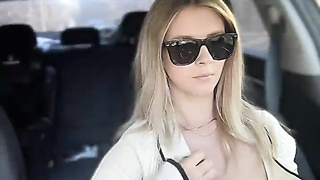 Blond Honey Driving Around Like a Superslut in Van