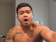 FTM starts the day with a massage gun quickie