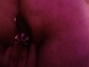 Sean playing with a prostate massager and getting spanked with a cord