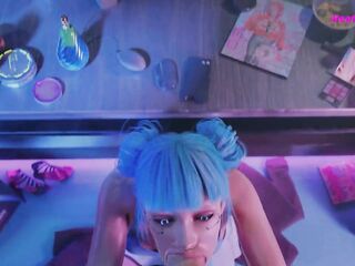 CyberPunk Blue Shaggy Slut Give Incredible Blow job ( Cartoon XXX Parody )