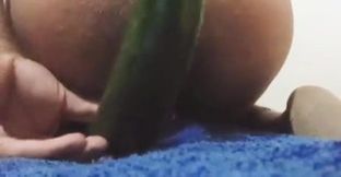 Gay arab fuck with cucumber ass hole