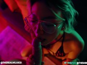 Cute goth teen sucks cock and gets creampied before going out - Mila Koi