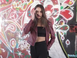 Public Agent Sexy Brown Haired Angel having sex in POV Outside
