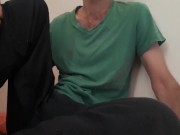 Touching every inch of my hairy naked body before cumshot