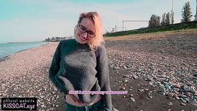 Doggy-style Public Outdoor Fuck and Cum Swallow with Russian Teen