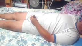 Fat Japanese college gym clothes wearing masturbation day