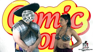 Ella Knox in cosplay devours a cock deep throat POV at Comic Con