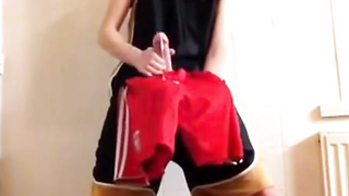 cums on gym shorts 4