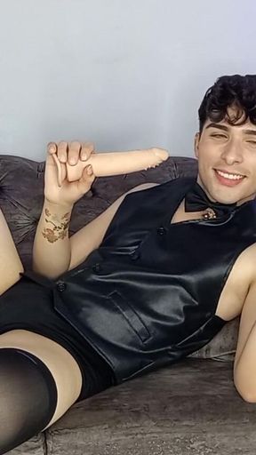 Smoking Fetish Sexy Boy Smoking a Cigarley While Sucking Dildo!