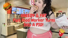 GREEDY & FAT Fast Food Worker Turns Into A PIG!