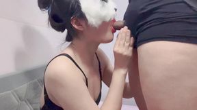 She Gave Me a Blowjob After a While of Persuasion That Made Me Cum a Lot