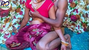 Desi Bhabhi looks so cool and having sex with brother-in-law in red saree, Hindi audio, Claire Vais