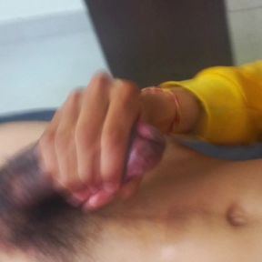 Home alone boy jerking his cock