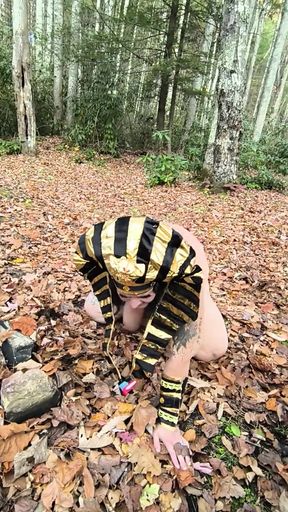 What&#039;s This Whore Doing in Those Leaves? on Her Knees?