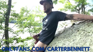 Runner Cumming On Hike