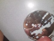hard dick cums , eat own sperm