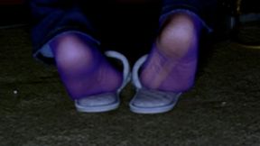 Ms Neecy - Purple Nylons with Run and Slipper Play (Part 2)
