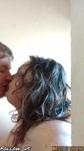 Husband & with Heated Bathroom Session - Belly Fuck Doggy Ass Fuck and Cum on Huge Big Boobs